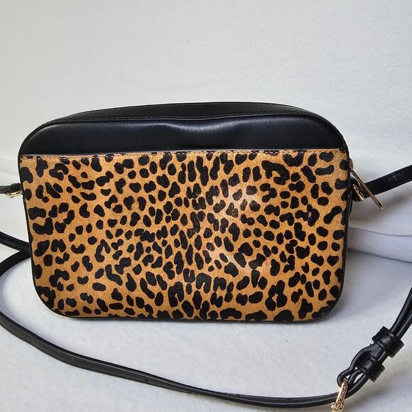 Michael Kors Jet Set Large Leopard Print Calf Hair Crossbody Bag - Picture 3 of 11